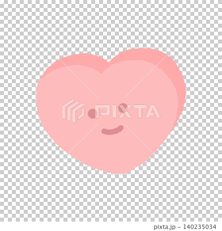 Cute hand-drawn pink smiling heart - Illustration material for decorative elements related to love, emotions, and mental health. Cute hand-drawn pink smiling heart - Illustration material for decorative elements related to love, emotions, and mental health. 140235034