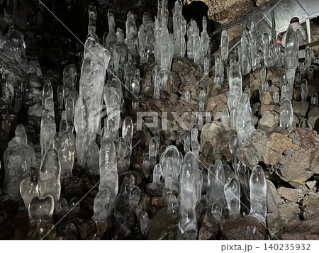 Icicle in lava tube, Cave Vidgelmir, Iceland 140235932
