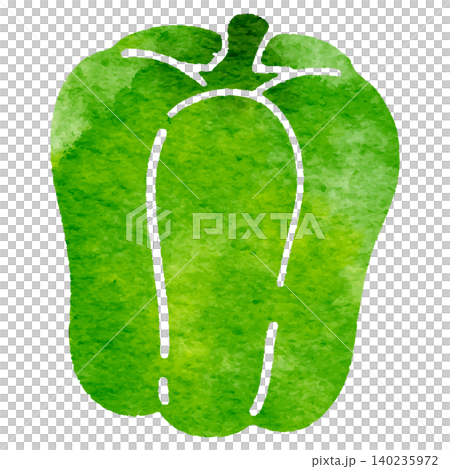 一幅簡單可愛的水彩插畫,描繪的是一個青椒。 一幅簡單可愛的水彩插畫,描繪的是一個青椒。 140235972