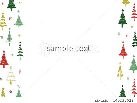 手描きのクリスマスツリーのフレーム 140236022
