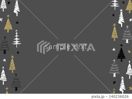 手描きのクリスマスツリーのフレーム 手描きのクリスマスツリーのフレーム 140236026