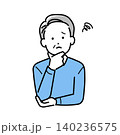 困った表情のシニア男性のイラスト 140236575