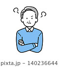 怒っているシニア男性のイラスト 140236644