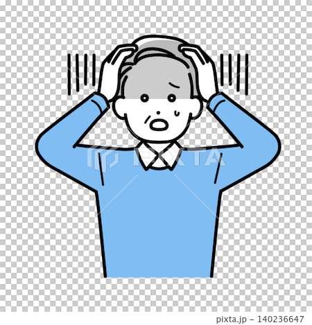 Illustration of a shocked senior man 140236647