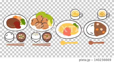 かわいい定番料理のイラストセット 140236669