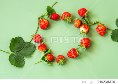Sweet red strawberries with copy space for design Sweet red strawberries with copy space for design 140236810