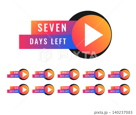 number of days left stocker badge symbol design 140237083