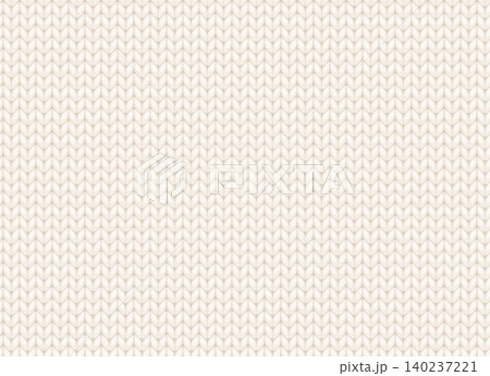 メリヤス編みのニットの模様のイラスト素材_シームレスパターン_白 140237221