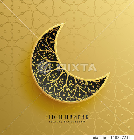 creative golden eid festival moon decoration background 140237232