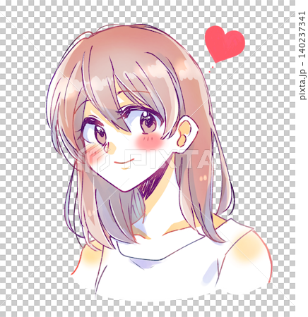 手描きの女の子 笑顔 恋 手描きの女の子 笑顔 恋 140237341