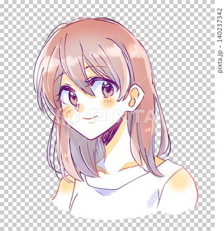 手描きの女の子 笑顔 手描きの女の子 笑顔 140237342