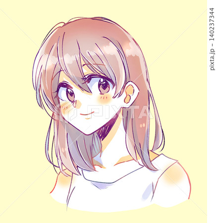 手描きの女の子 笑顔 手描きの女の子 笑顔 140237344
