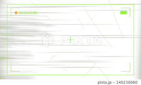 Camera recording interface with green frame and transparent background, minimalist screen UI for video, streaming, monitoring, and technology projects. 140238060