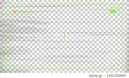 Camera recording interface with green frame and transparent background, minimalist screen UI for video, streaming, monitoring, and technology projects. 140238060