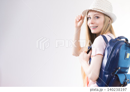 Young woman going to school Young woman going to school 140238197