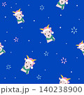 New year seamless pattern with cute goat portraits 140238900