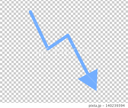 A simple illustration of a downward-sloping arrow. A simple illustration of a downward-sloping arrow. 140239394