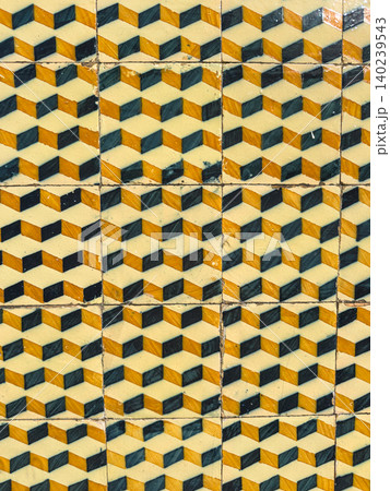 3D geometric illusion tile background pattern 3D geometric illusion tile background pattern 140239543
