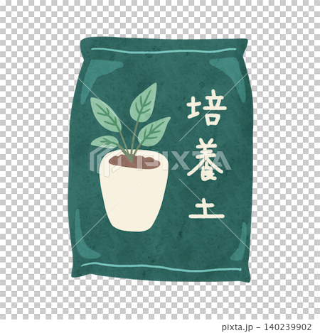 室內植物盆栽土(未開封),水彩風格手繪插圖 室內植物盆栽土(未開封),水彩風格手繪插圖 140239902