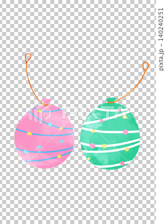 Colorful hand-drawn yo-yo illustrations Colorful hand-drawn yo-yo illustrations 140240251