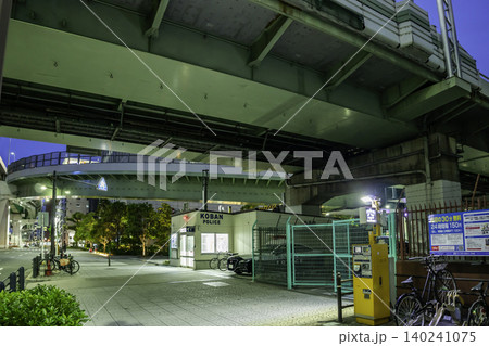 大阪夜景 阪神高速 西船場JCT 西本町交番 大阪府大阪市 大阪夜景 阪神高速 西船場JCT 西本町交番 大阪府大阪市 140241075