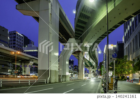 大阪夜景 阪神高速 西船場JCT 中央大通 大阪府大阪市 大阪夜景 阪神高速 西船場JCT 中央大通 大阪府大阪市 140241161