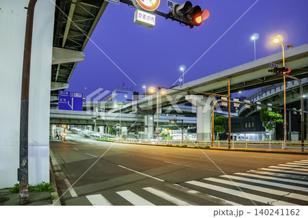 大阪夜景 阪神高速 西船場JCT 中央大通 大阪府大阪市 大阪夜景 阪神高速 西船場JCT 中央大通 大阪府大阪市 140241162