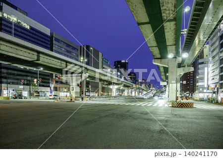 大阪夜景 阪神高速 阿波座出入口 中央大通 大阪府大阪市 大阪夜景 阪神高速 阿波座出入口 中央大通 大阪府大阪市 140241170