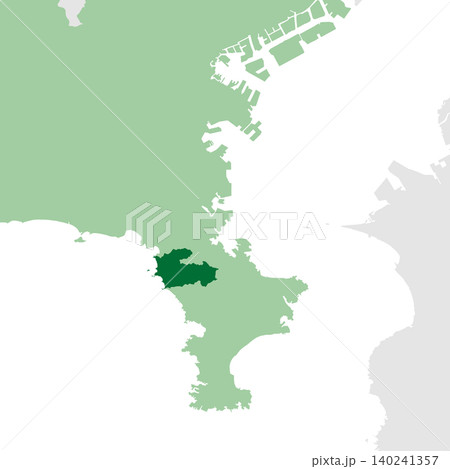 日本のベクターイラスト地図素材：神奈川県葉山町全体地図 140241357