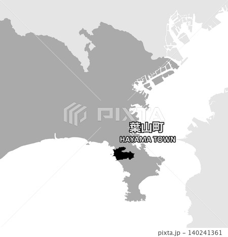 日本のベクターイラスト地図素材：神奈川県葉山町全体地図 140241361