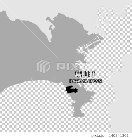 日本のベクターイラスト地図素材：神奈川県葉山町全体地図 140241361