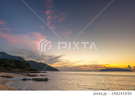 海亀産卵地永田いなか浜　夕景　屋久島(夏 140241930