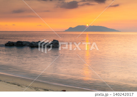 海亀産卵地永田いなか浜　夕景　屋久島(夏 140242017