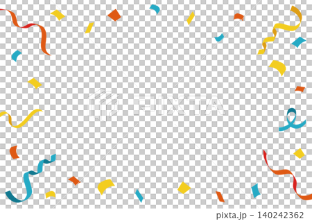 Colorful decorative frame background with confetti and ribbons fluttering, perfect for a campaign sale celebration party. Colorful decorative frame background with confetti and ribbons fluttering, perfect for a campaign sale celebration party. 140242362