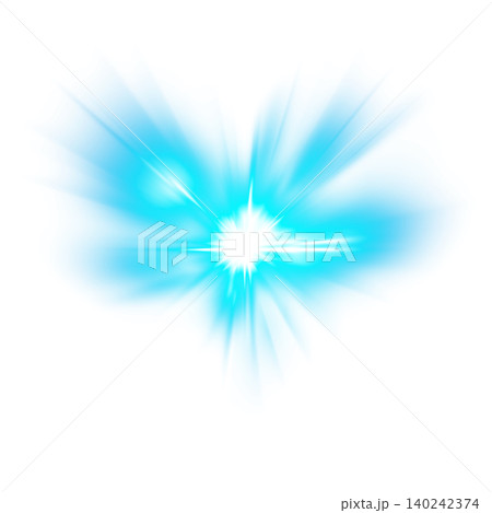 レンズフレア 青 光のバースト 閃光 透過背景 レンズフレア 青 光のバースト 閃光 透過背景 140242374