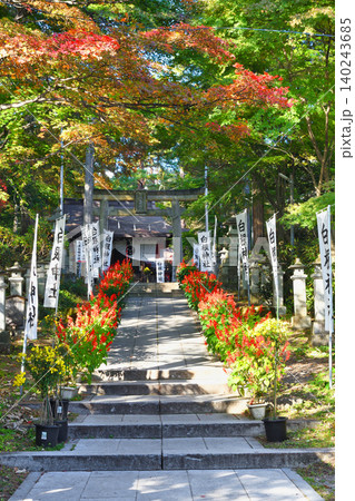 草津温泉 白根神社 美しい秋の紅葉の境内 (群馬県吾妻郡草津町) 草津温泉 白根神社 美しい秋の紅葉の境内 (群馬県吾妻郡草津町) 140243685