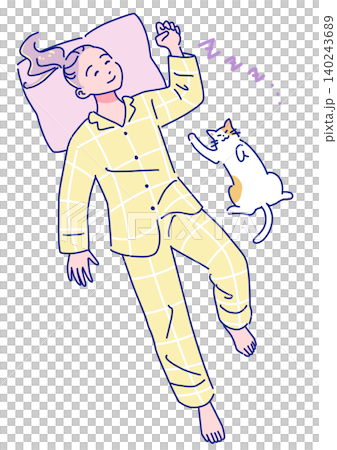 An anime-style woman sleeping peacefully. An anime-style woman sleeping peacefully. 140243689