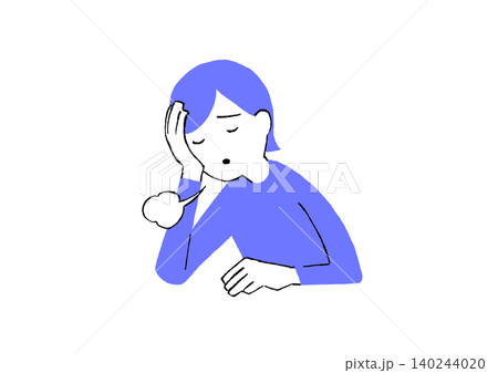 ため息をつく女性のイラスト 140244020