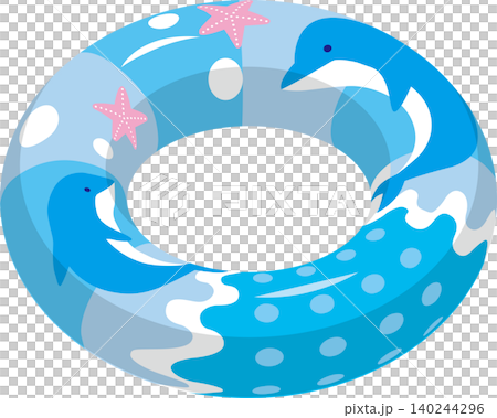 A lifebuoy with pictures of dolphins and starfish A lifebuoy with pictures of dolphins and starfish 140244296