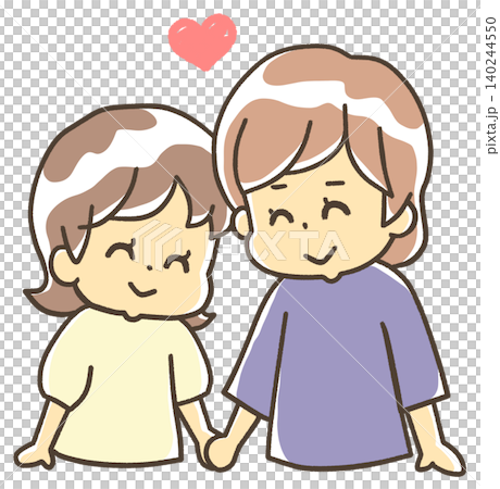 Two women holding hands affectionately Two women holding hands affectionately 140244550