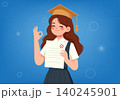 Happy Student Holding Successful Exam Paper Illustration 140245901