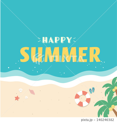 夏のバナー 海の背景イラスト 夏素材 ビーチ、浮き輪、浜辺 ビーチサンダル、 夏のバナー 海の背景イラスト 夏素材 ビーチ、浮き輪、浜辺 ビーチサンダル、 140246382
