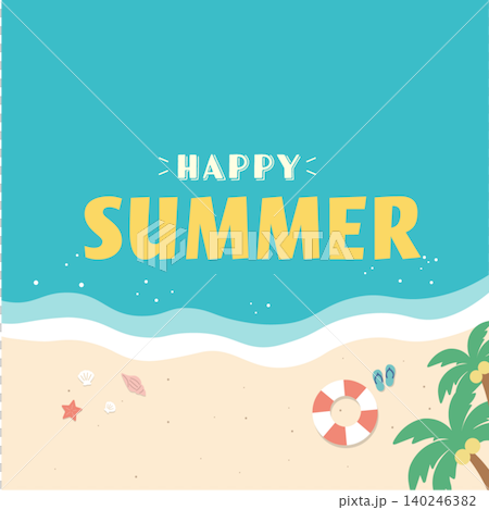 夏のバナー 海の背景イラスト 夏素材 ビーチ、浮き輪、浜辺 ビーチサンダル、 夏のバナー 海の背景イラスト 夏素材 ビーチ、浮き輪、浜辺 ビーチサンダル、 140246382