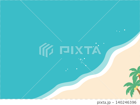 Summer banner, ocean background illustration, summer materials, beach, inner tube, shoreline, flip-flops. Summer banner, ocean background illustration, summer materials, beach, inner tube, shoreline, flip-flops. 140246396