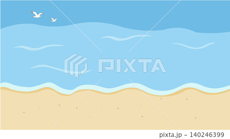 夏のバナー 海の背景イラスト 夏素材 ビーチ、浮き輪、浜辺 ビーチサンダル、 夏のバナー 海の背景イラスト 夏素材 ビーチ、浮き輪、浜辺 ビーチサンダル、 140246399