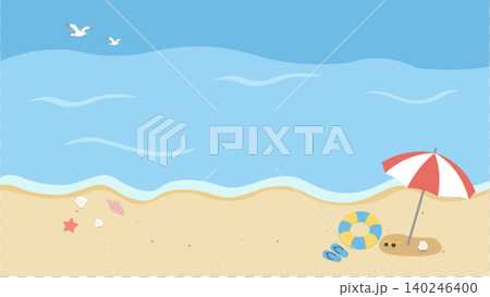 夏のバナー 海の背景イラスト 夏素材 ビーチ、浮き輪、浜辺 ビーチサンダル、 夏のバナー 海の背景イラスト 夏素材 ビーチ、浮き輪、浜辺 ビーチサンダル、 140246400