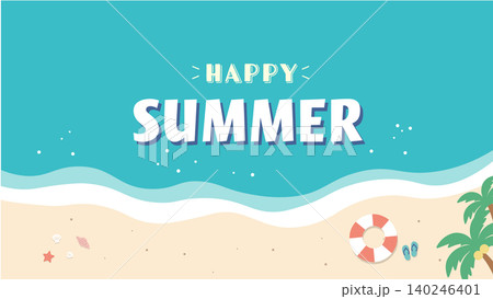 夏のバナー 海の背景イラスト 夏素材 ビーチ、浮き輪、浜辺 ビーチサンダル、 夏のバナー 海の背景イラスト 夏素材 ビーチ、浮き輪、浜辺 ビーチサンダル、 140246401