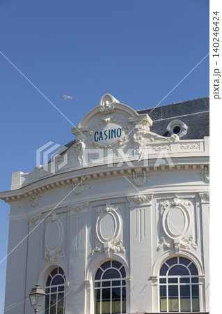 Trouville, France - July 05, 2018: Facade of a casino building in the center of Trouville Trouville, France - July 05, 2018: Facade of a casino building in the center of Trouville 140246424