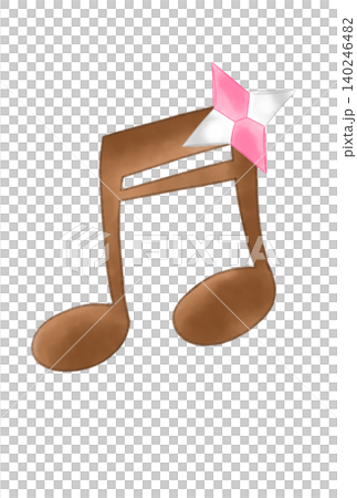折り紙で作った手裏剣の付いた音符 折り紙で作った手裏剣の付いた音符 140246482