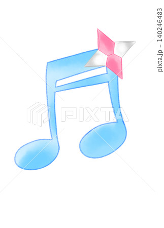 折り紙で作った手裏剣の付いた音符 折り紙で作った手裏剣の付いた音符 140246483
